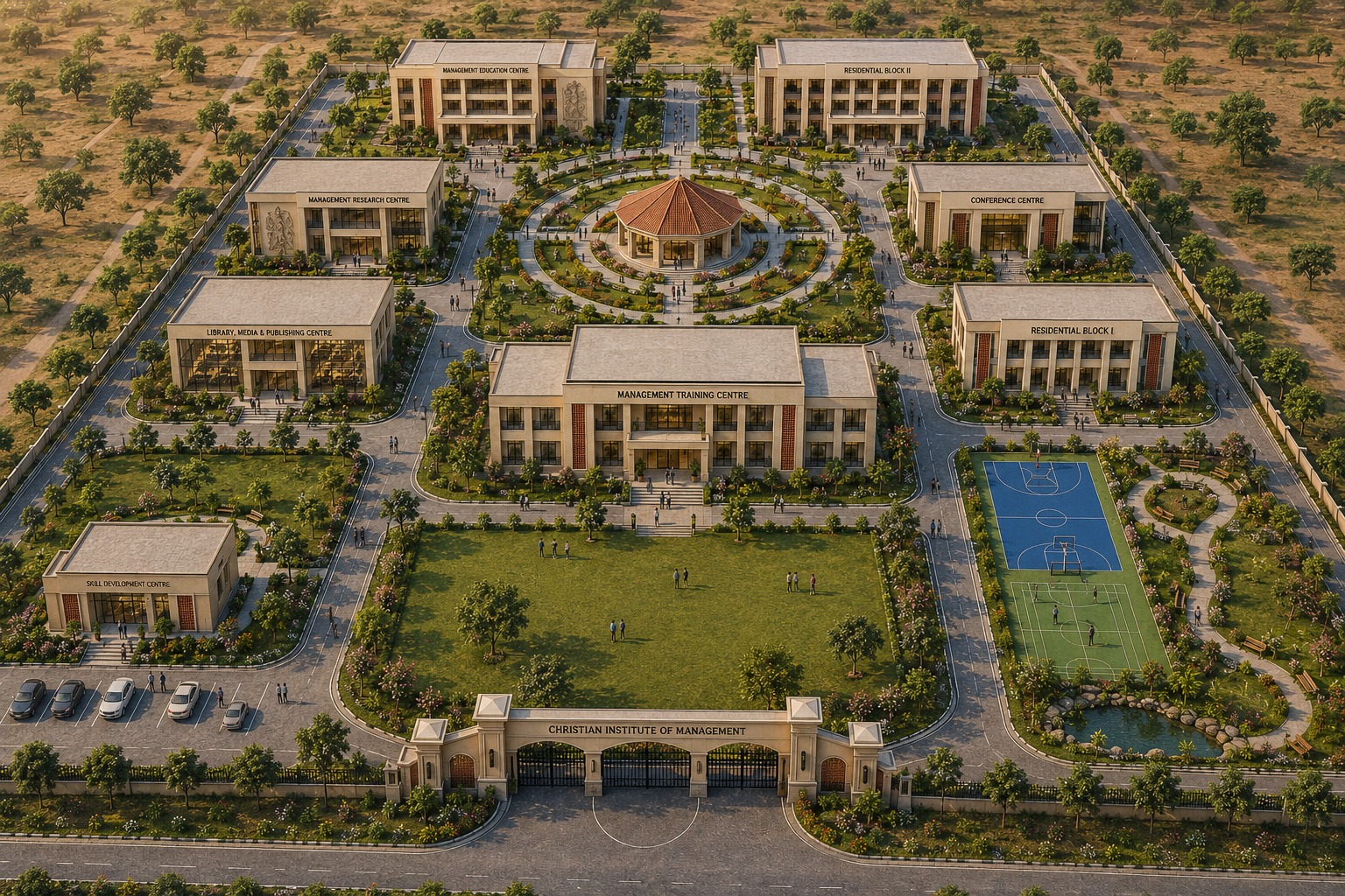 CIM Campus master plan aerial view